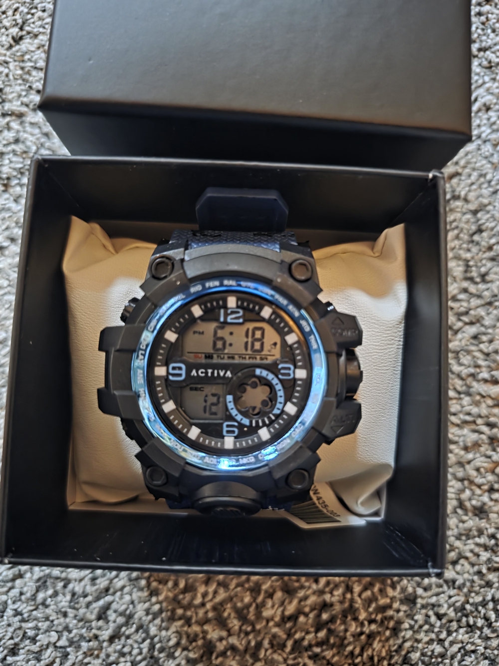 Invicta/Activa Black and Blue Digital Sport Watch